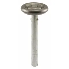 This steel garage door roller features a 1-7/8 in wheel diameter and 3/8 in wheel width for surface-mount installation. It is used as a replacement roller in residential or light-commercial garage door systems, facilitating smooth movement along the track.