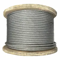 LEXCO CABLE Wire Rope: Vinyl, Galvanized Steel, 7 x 7, 54 lb Working Load Limit, 500 ft Overall Lg (MPN 1167332CCC)