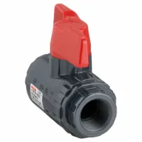 ASAHI Manual Two-Way Ball Valve: 3/4 in, PVC, Straight, 150 psi Max. Pressure (CWP), One-Piece, Tee (MPN 161071007)