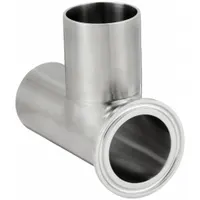 Sanitary Tee Fitting: Short Outlet Tee, 1/2 in OD x 1/2 in OD x 1/2 in OD Size, Clamp/Weld (MPN TE7WCSW6L.5-PC)