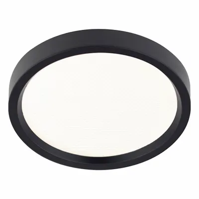 LIGHTOLIER Round Downlight: 5 in Dia, Black, 5/8 in Ht, 650 lm, 2700K, 10 W - Low-Profile Round Surface-Mount Downlights