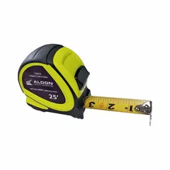 This 25-foot railroad tape measure provides SAE measurements in inches for track gauge and rail spacing applications. It is used by maintenance crews and inspectors for field measurements of railroad infrastructure.