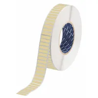 Pre-Cut Label Stock Roll: 1/4 in x 1 in, 1 in x 1/4 in, Polyimide, Permanent Adhesive (MPN THT-103-724-10)
