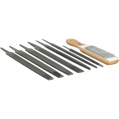 NICHOLSON 8-Piece General Purpose File Set, Bastard Cut/Smooth Cut, Pouch - General Purpose File Sets