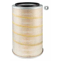 Round/oval engine air filter with axial seal. Inside diameter 21/32 in. Designed for use in Kobelco vehicles. Traps airborne contaminants to maintain clean air intake
