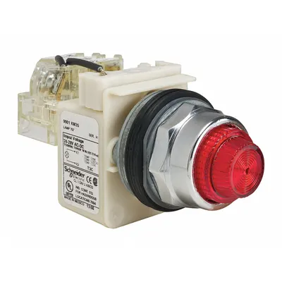 SCHNEIDER Pilot Light: 30 mm Panel Mounting Size, Red, Incandescent - Incandescent Pilot-Lights