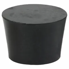 APPROVED VENDOR Natural Rubber Stopper, Size 7, Black, RST7-S