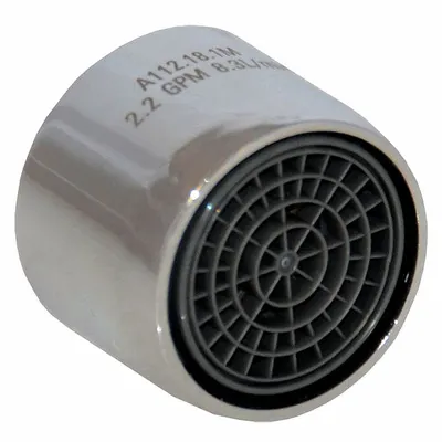 ENCORE KN50-X120 Aerated Flow Outlet, Brass, Chrome, 55/64"-27 Female - Faucet Aerators & Outlets