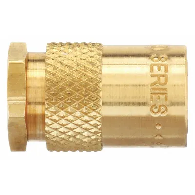 PARKER Hydraulic Quick Connect Hose Coupling: 1/4 in Coupling Size, Brass - Moldmate Series Hydraulic Quick-Connect Coupling Bodies