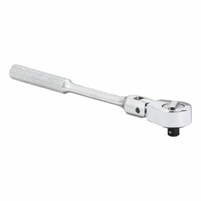 SK PROFESSIONAL TOOLS Hand Ratchet: Round, Reversible, 6 1/4 in Overall Lg, Chrome - Flex-Head Ratchets