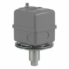 Diaphragm vacuum switch for power circuits with DPST contact configuration and two adjustable thresholds. Rated for maximum pressure of 100 psi with 1/4-18" FNPT connection. Suitable for vacuum monitoring in industrial control and automation systems.
