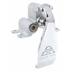 Brass knee pedal valve assembly with chrome finish. Features 3/8 in NPT connection and 5 1/8 in overall width. Used for hands-free water control in commercial sinks.