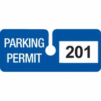 Parking Permit: Parking Permit, 4 3/4 in Overall Wd, Vinyl, Blue, 2 in Card Ht, 100 PK (MPN 96281)
