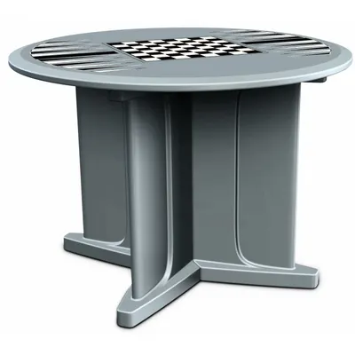 CORTECH Table: 29 in Overall Ht, 48 in Overall Dia, Game Top Included, Ballast Accepted - Round X-Base Tables