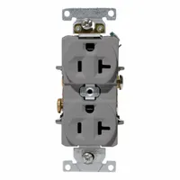 LEVITON Duplex Receptacle/Oultet, 20 Amp: Duplex, 5-20, Gray, 125V AC, 20 A, 2 Pole / 3 Wire (MPN C5362-GY)