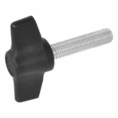 JW WINCO Wing Screws; Wing Knobs: Wing, Plastic w/ Steel Thread, M8 Thread - Wing Knobs with Threaded Stud