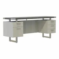 MIRELLA Credenza: Silver, 72 in Overall Wd, 20 in Overall Dp, Stone Gray (MPN MRCBF7220SGY)
