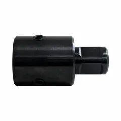 This chuck adapter connects a magnetic drill to annular cutters or twist drills. The 3/4 in shank diameter fits standard magnetic drill chucks. Used in metal fabrication, structural steel work, and construction for drilling holes in ferrous materials.