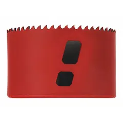 Multi-material-cutting hole saw without arbor, 3-3/8 in diameter, 5/6 teeth per inch, 5/8"-18 thread size, maximum cutting depth 1-7/8 in. Suitable for cutting wood, metal, plastic, and drywall in general construction, electrical, and plumbing applications.