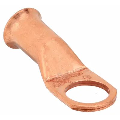 WESTWARD Lug: Crimpable Side Terminal, Crimp/Solder, Copper, 2 ga, 1/2 in Stud Size - Crimpable Side Terminal Lugs