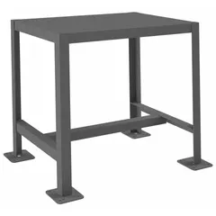 Fixed-height steel-top worktable with a 24 in x 18 in work surface. Supports up to 2,000 lb overall load. Suitable for heavy-duty assembly, maintenance, and inspection tasks in industrial workshops and warehouses.