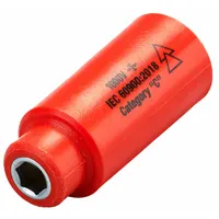 ITL Insulated Socket: 1/4 in Drive Size, 5.5 mm/7/32 in Socket Size, 1 5/8 in Overall Lg, 6-Point (MPN 07203)
