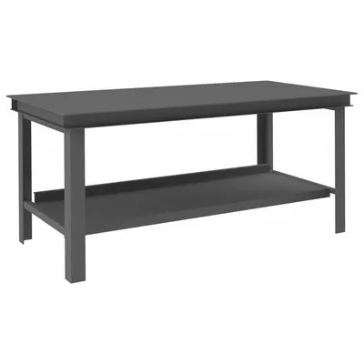 DURHAM MFG Workbench: Fixed Ht, Steel, 72 in x 36 in, 14,000 lb Overall Load Capacity - Workbenches with Lower Shelves
