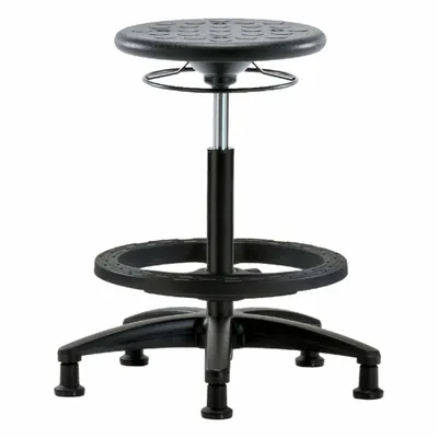 OEM Stool: Polyurethane, Ht Range 22 in to 32 in, 13 in Seat Wd, 13 in Seat Dp - Polyurethane Lab Stools