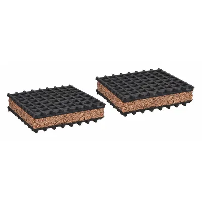 MASON Vibration Isolator Pad: Neoprene, Waffle Pad Top, 6 in Lg, 6 in Wd, 1 in Ht - Vibration-Isolating Pads & Sheets