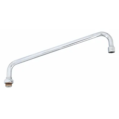 T&S BRASS Spout: Spout, Double-Bend, Swivel Spout, Brass, Chrome, 26.3 gpm Flow Rate - Double-Bend Faucet Spouts