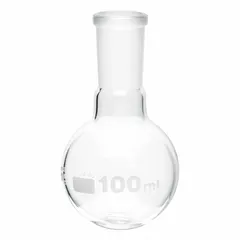 APPROVED VENDOR 100 mL Round Glass Boiling Flask, Colorless, 24/40 Stopper