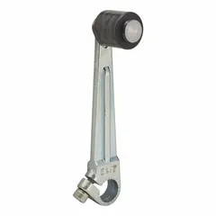 This fixed roller lever is a replacement actuator for limit switches. It features a rotary lever roller with an outside offset roller position and a maximum arm/operator length of 2.5 inches. Compatible with the 9007C series limit switches. Used for position detection in industrial machinery and automation systems.