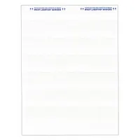 White matte polyester wraparound label measuring 3/4 in x 1/2 in. Designed for permanent wire and cable identification on 20 AWG to 12 AWG wire gauges. Suitable for use in control panels, electrical installations, and maintenance applications