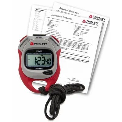 TRIPLETT Digital Stopwatch: +/-2 Seconds Per Day, Count Up, LCD, 23 hr 59 min 59.99 sec - Multi-Function Stopwatches