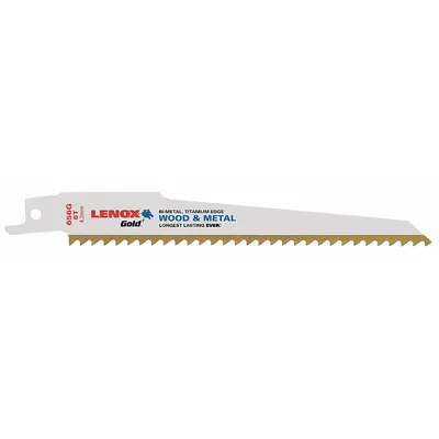 LENOX Reciprocating Saw Blade: 6 Teeth per Inch, 6 in Blade Lg, 0.05 in Blade Thick - Wood-Cutting & Pruning Blades