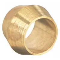 This brass compression sleeve is designed for use with 3/16 in OD tubing in compression fitting assemblies. It forms a leak-tight seal when compressed against the tube and fitting body. Suitable for pneumatic, hydraulic, and instrumentation systems. Supplied in a pack of 10