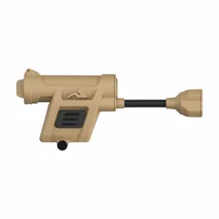 Helmet-mount light with 100 lumens output, 18-hour run time at maximum brightness, and 35-meter beam distance. Features two light outputs and is powered by one AA battery. Suitable for hands-free illumination in tactical, industrial, and outdoor settings.