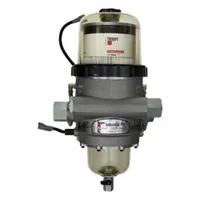 Aluminum fuel filter housing, 20 inches long, includes mounting bracket. Compatible with FS53015 model fuel filters. Used in diesel engine fuel systems to house fuel filters for contaminant removal