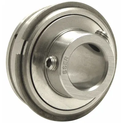 TRITAN Insert Bearing: SSER8, 1/2 in Bore, 1 27/32 in OD, 0.626 in Outer Ring Wd - Food-Grade Cylindrical Insert Bearings