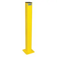 BLUFF Guardrail Post: Inline, 42 in Overall Ht, Steel, Powder Coated, 4 in Post Dp, 4 Mounting Holes (MPN TGP42-YEL)