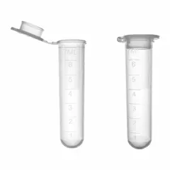 APPROVED VENDOR Polypropylene Test Tube with Snap Cap, 7 mL, Graduated, Round Bottom, Colorless, C0907