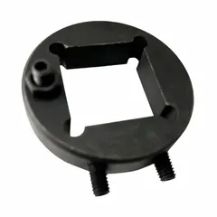 This depth stop collar is a replacement component for power punching tools. It controls the depth of the punch stroke to ensure consistent and accurate hole depths in metalworking applications. The collar is used in industrial fabrication and assembly operations to maintain precision during punching tasks.