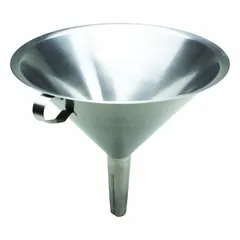 General Purpose Lab Funnel, Stainless Steel, 200 mm Diameter, 20 mm Stem, Silver