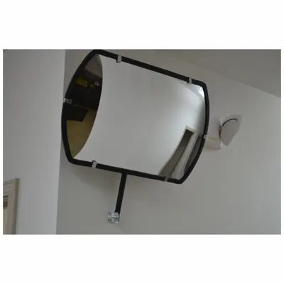 FRED SILVER Convex Mirror: Rectangular, Acrylic, 18 in x 12 in, Hardboard, Indoor & Light Outdoor - Rectangular Convex Mirrors