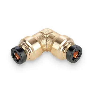 PARKER Push-Fit Elbow Fitting: 3/16 in OD x 3/16 in OD Fitting Size - Brass Air Brake Fittings