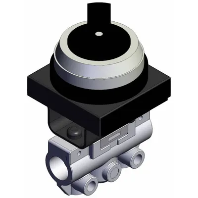 SMC Mechanical Valve: VM100 Series, 2 Position Twist Actuator, 3 Ports, 1/8 in NPT - VM Series Manual Air Control Valves