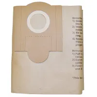 This 1-ply paper vacuum bag is designed for dry pickup in Fein shop vacuums. It is a standard replacement bag suitable for collecting routine debris in industrial environments such as machining, woodworking, and general maintenance