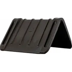 Plastic strapping guard for use with straps up to 1 1/2 in wide. Measures 1 2/3 in long by 2 1/4 in wide. Sold in packs of 1,000. Protects product edges from damage during shipping and handling by distributing strap tension.