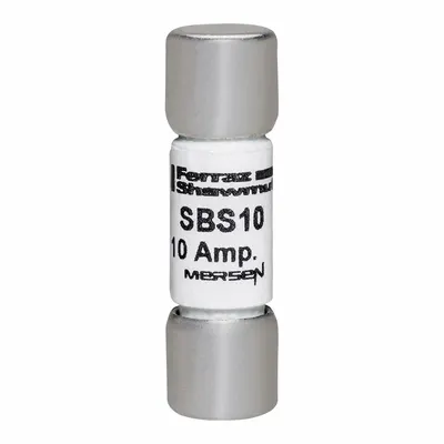 MERSEN Fuse: SBS Series, Midget, Fast-Acting, 10 A, 600 V AC, 13/32 in x 1 3/8 in - Fast-Acting Cylindrical Fuses