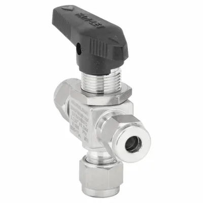 HAM-LET Manual Three-Way Ball Valve: 6 mm, Stainless Steel - Stainless Steel Ball Valves